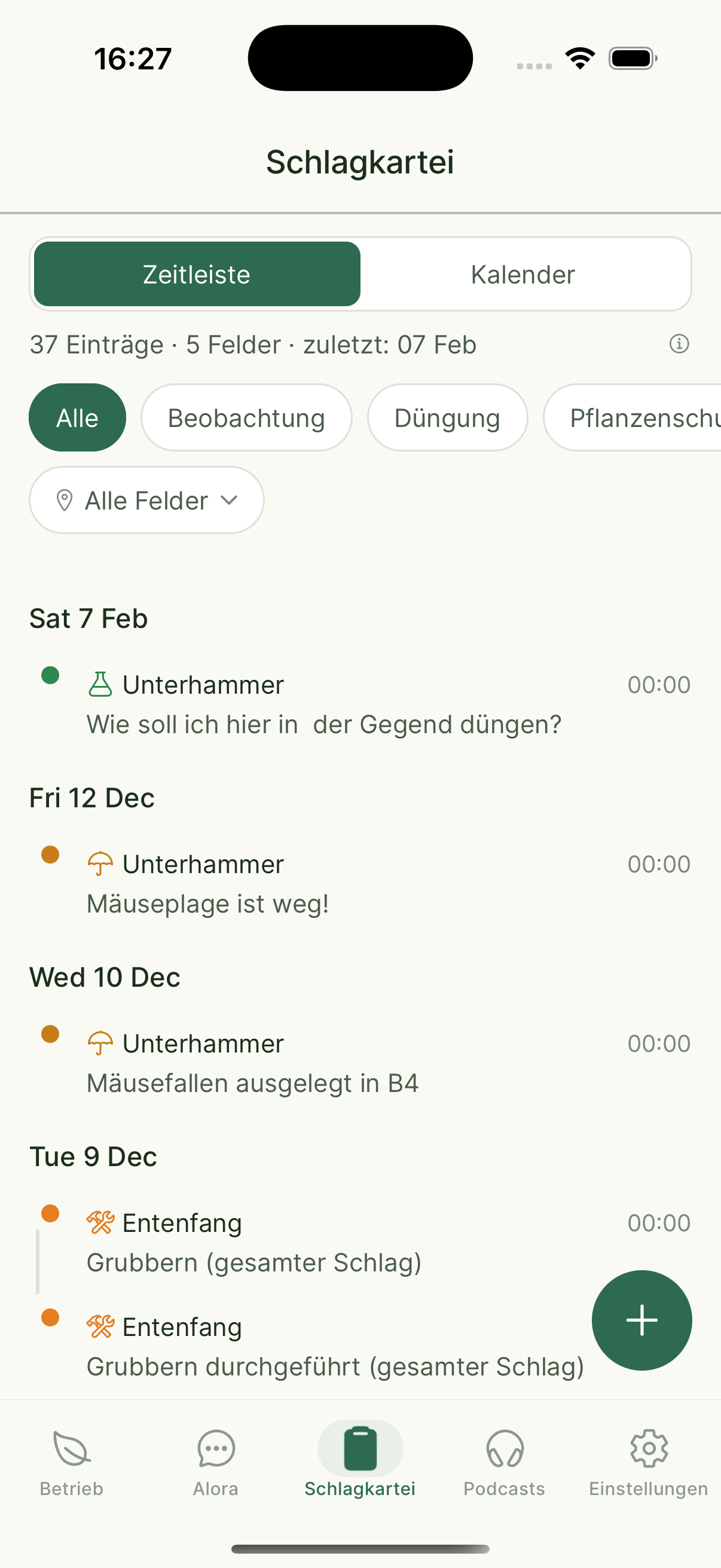 Digitale Schlagkartei für Agrarantrag