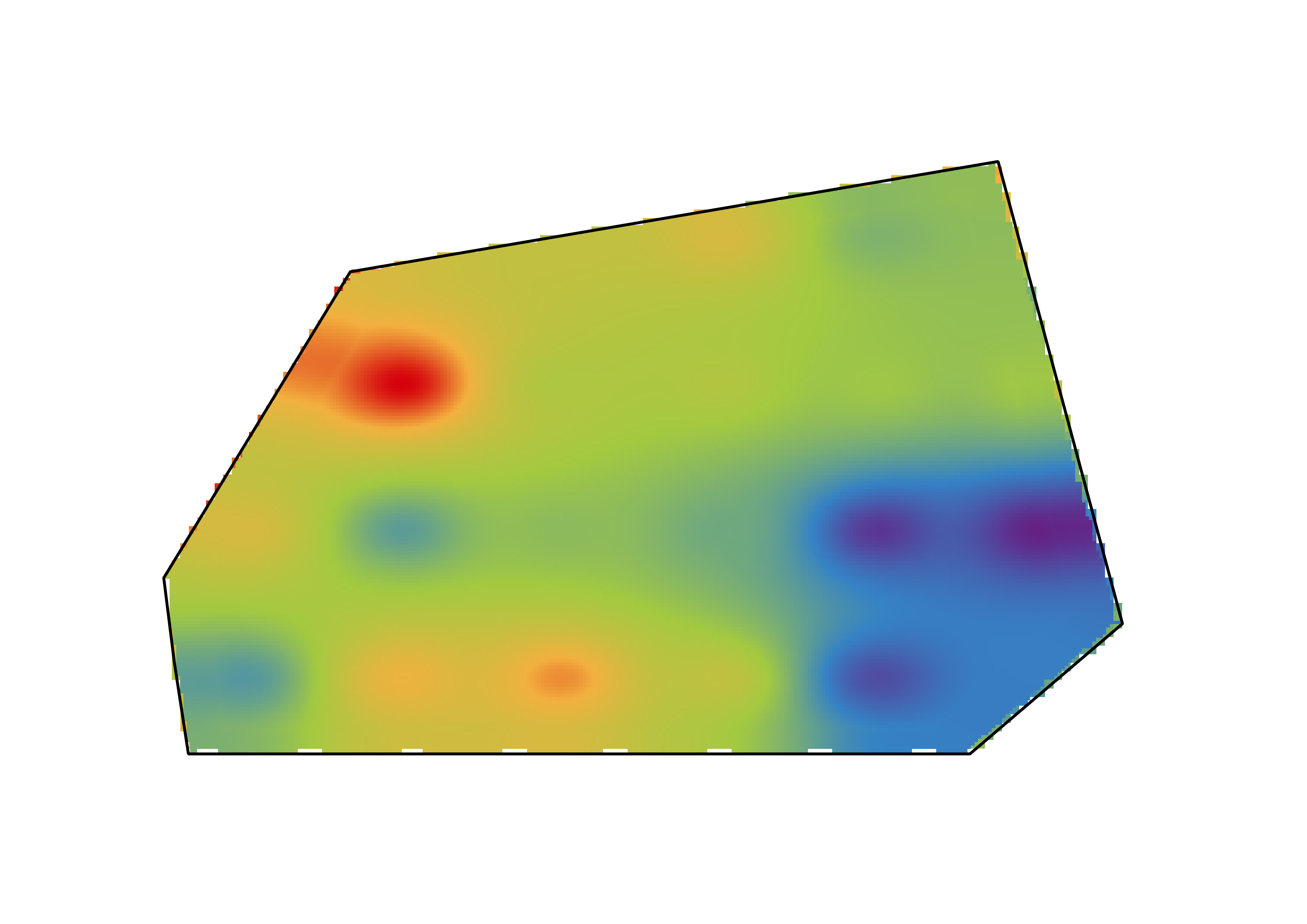 Interpolated phosphorus map — smooth gradients between sample points