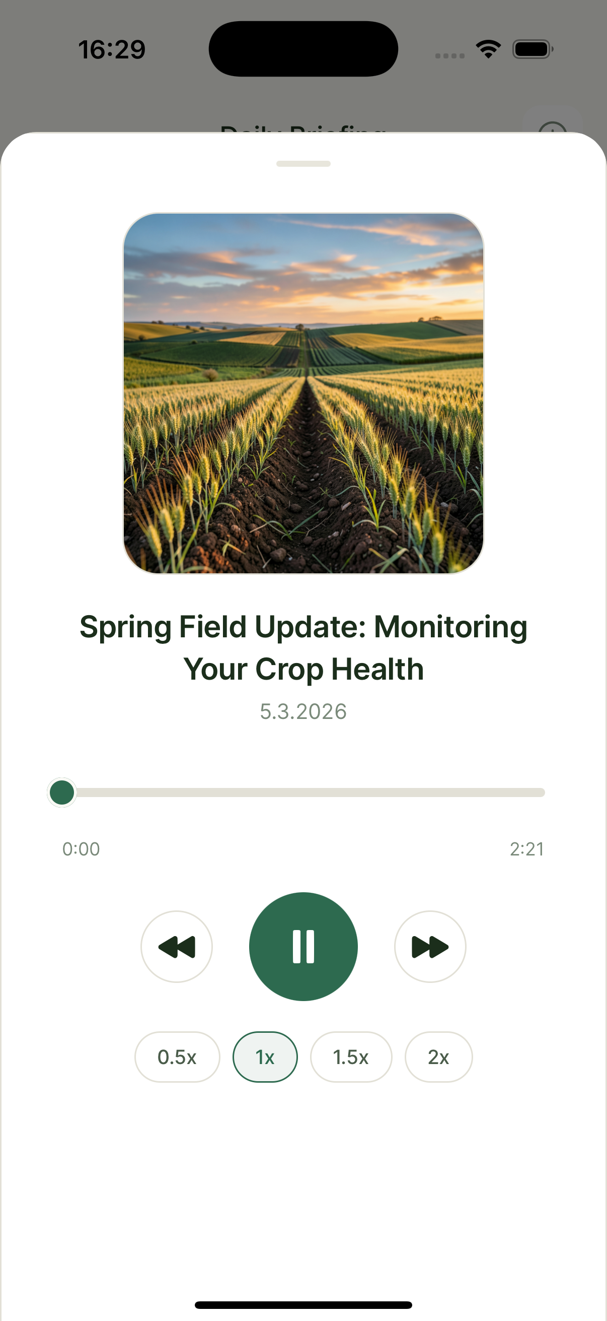 Alora daily podcast player