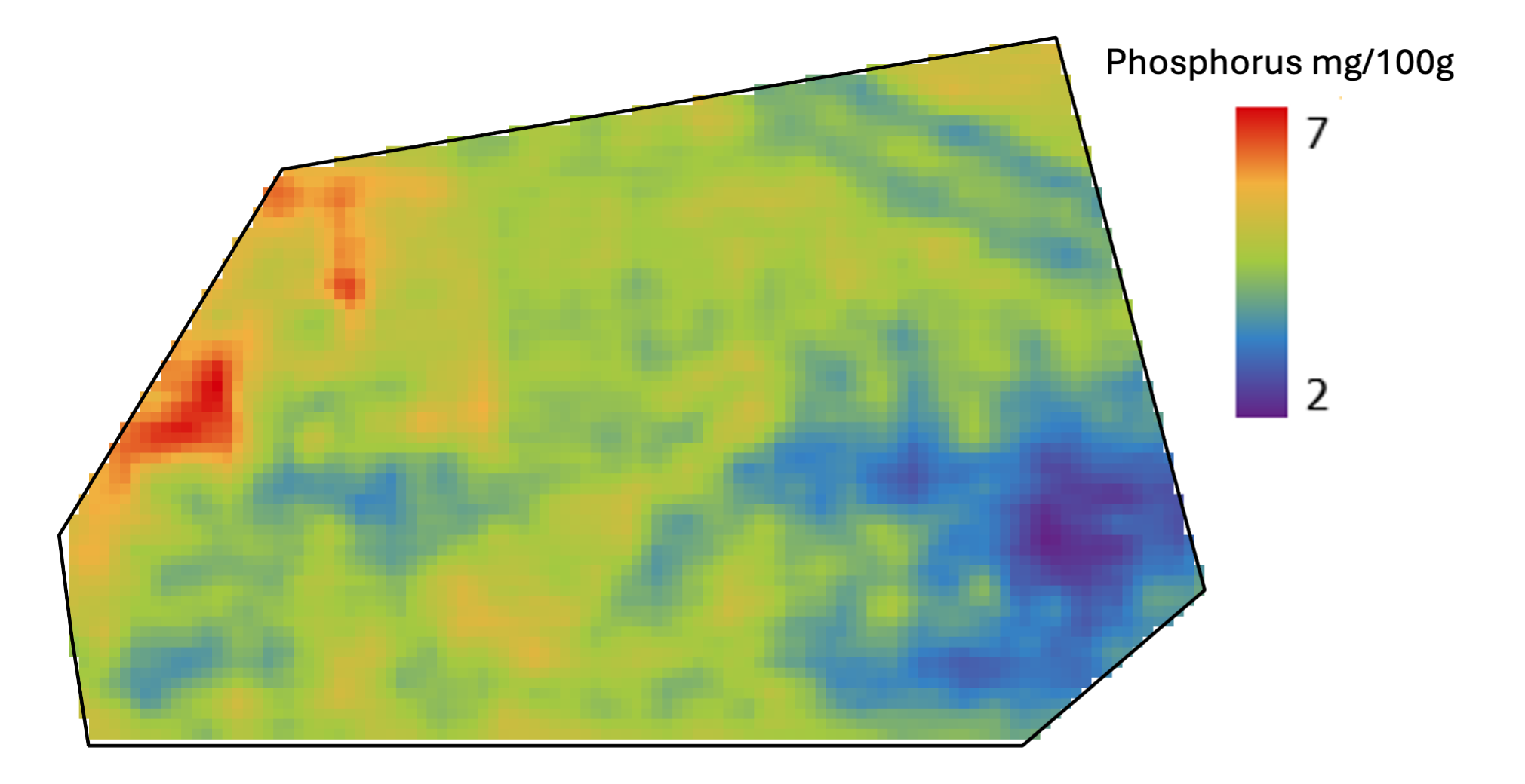 Phosphorus map – continuous soil property map